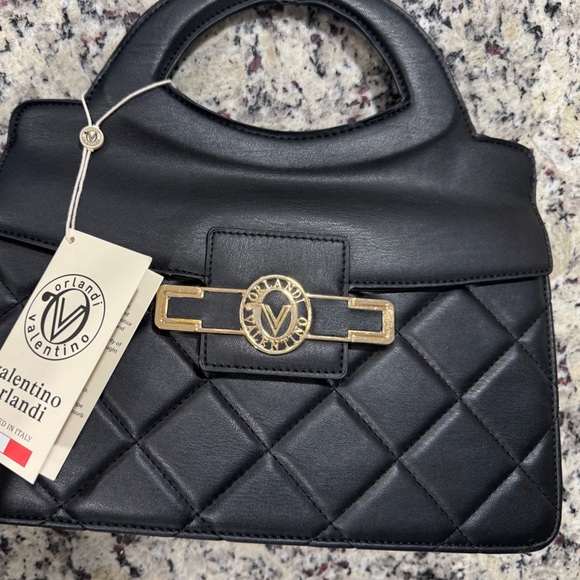 Valentino Orlandi Vegan Leather Quilted Crossbody Bag - Picture 3 of 16